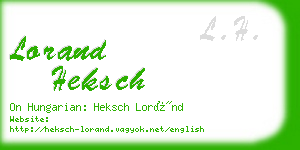 lorand heksch business card